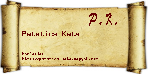 Patatics Kata névjegykártya